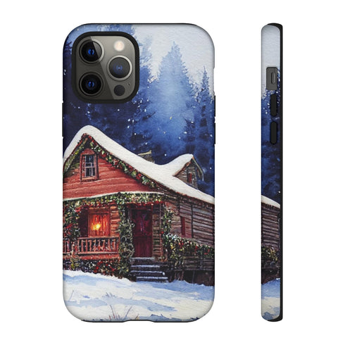 Cozy Christmas Cabin in the Snow - Impact Resistant Phone Case iPhone 12 Pro Matte
